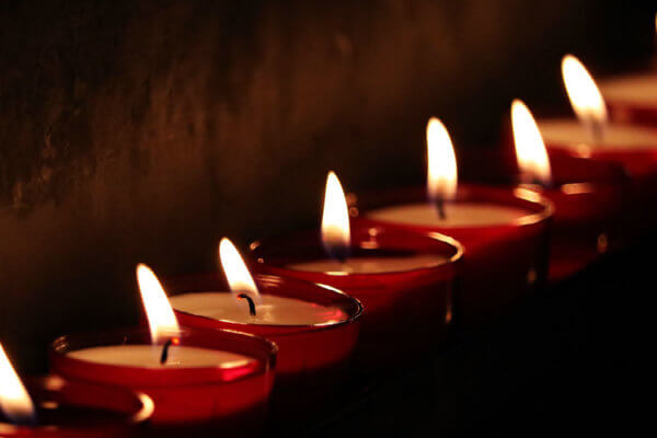red candles in a row